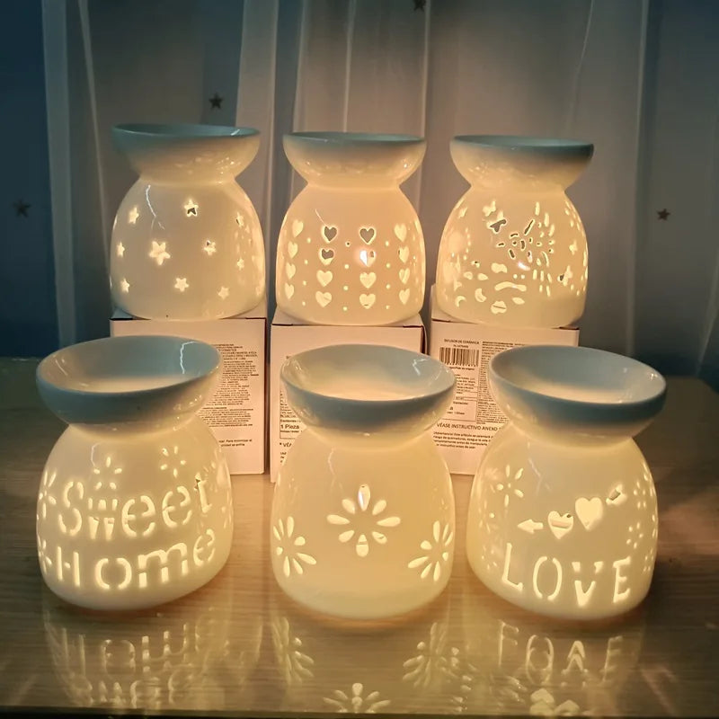 Ceramic Crafts High Temperature Pure White Translucent Simple Religious Incense Burner Candle Smoker Mosquito Incense