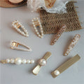Hair Accessories Factory Wholesales Women Gold Hair Clip Barrettes Fancy Metal Alloy Pearl Hair Clip Barrettes for Gifts