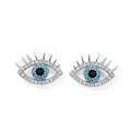 Silver Needle Earrings for Women Angel Devil Eye Exquisite Earrings Copper Zircon Ins Earrings Wholesale