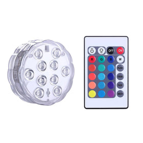 Pool Light Underwater Lighting Submersible Lamp RGB IP68 Waterproof 10 LED PC 4.5V 70x28mm 30000 Hours RF Remote Control