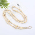 210cmWooden Bead Flower Ring Wooden Bead String with Jute Tassel Natural Prayer Wooden Bead for Wall Vases Door Handle Decorate