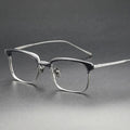 Square Japanese Titanium Acetate Eyewear Optical Eyeglass Trending Spectacle Frames for Men Solid Pattern Eye Glasses for Male