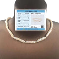 Nature BIWA FRESHWATER PEARL Choker NECKLACE nice CLASP - WHITE GOLD Plating  36-50 CM LENGTH KNOTTED