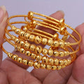 24k Gold Plated Jewelry Beaded Designer Copper  Adjustable Italian Bracelets Dubai Women's Bridal Wedding for Girls
