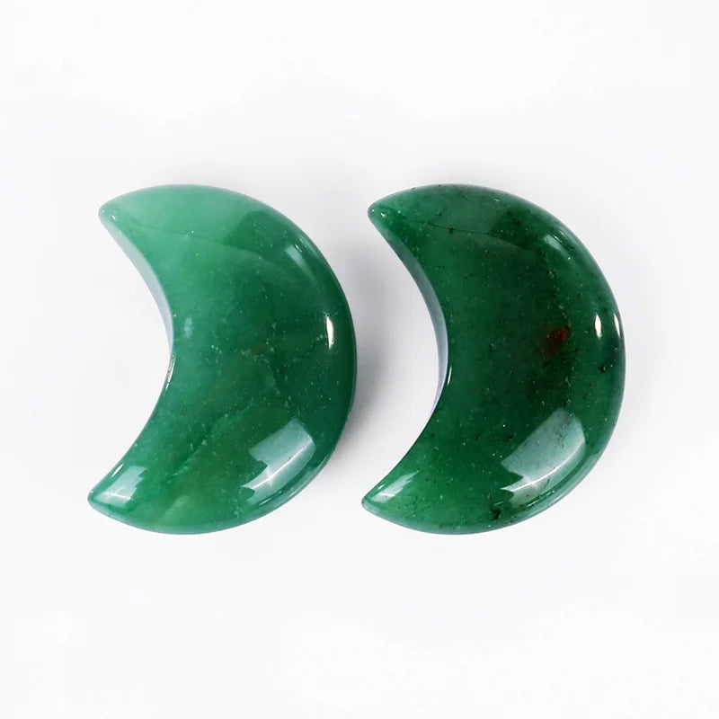 Wholesale Natural Green Aventurine Moons Rose Quartz Carving Craft Spiritual Healing Crystal Stone Gift Small Home Decoration