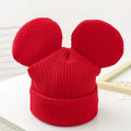 Custom logo Wholesale Cute Mouse Ear Solid Cartoon Big Ears Bonnet Beanie Hat for kids