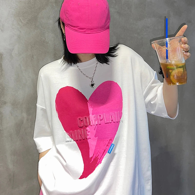 OEM Graphic Tee Custom Crew Neck Screen Print Short Sleeve Oversized 3D Embossed Logo T-Shirt Women