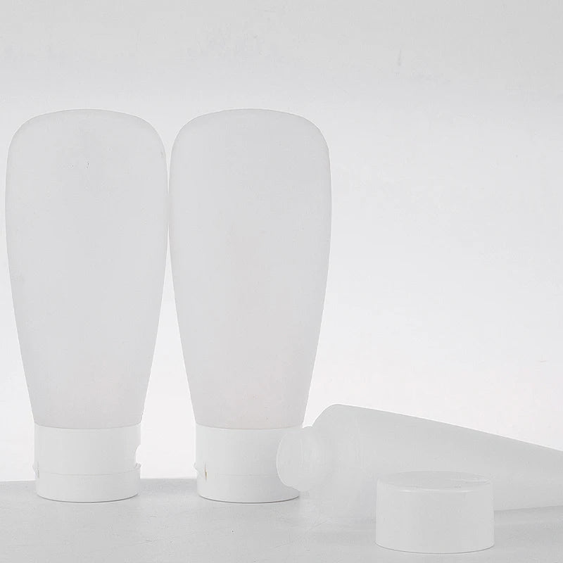 Custom 100ml HDPE Flip Top Squeeze Lotion Tube Empty Soft Cosmetic Packaging Frosting Screw Cap Plastic Bottles for Cream Travel