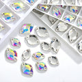 Double-Hole Flatback Inverted Lemon Rhinestone Buckle 2mm Glass Shoe/Garment/Luggage Valentine's Day Decoration-Hand MegaBDM