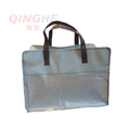 Portable Large Non-Woven Storage Bag for Kids' Quilt Pillow Blanket with Clear PVC Window and Zip for Living Room Use