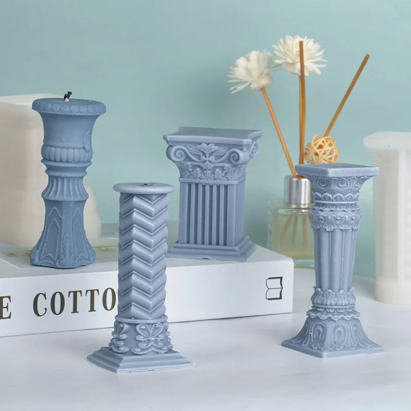 Early Riser Best Sellers Roman Pillar Mold Scented Candles Silicone Mold DIY Home Decor Ornament Mouldings Cake Tools