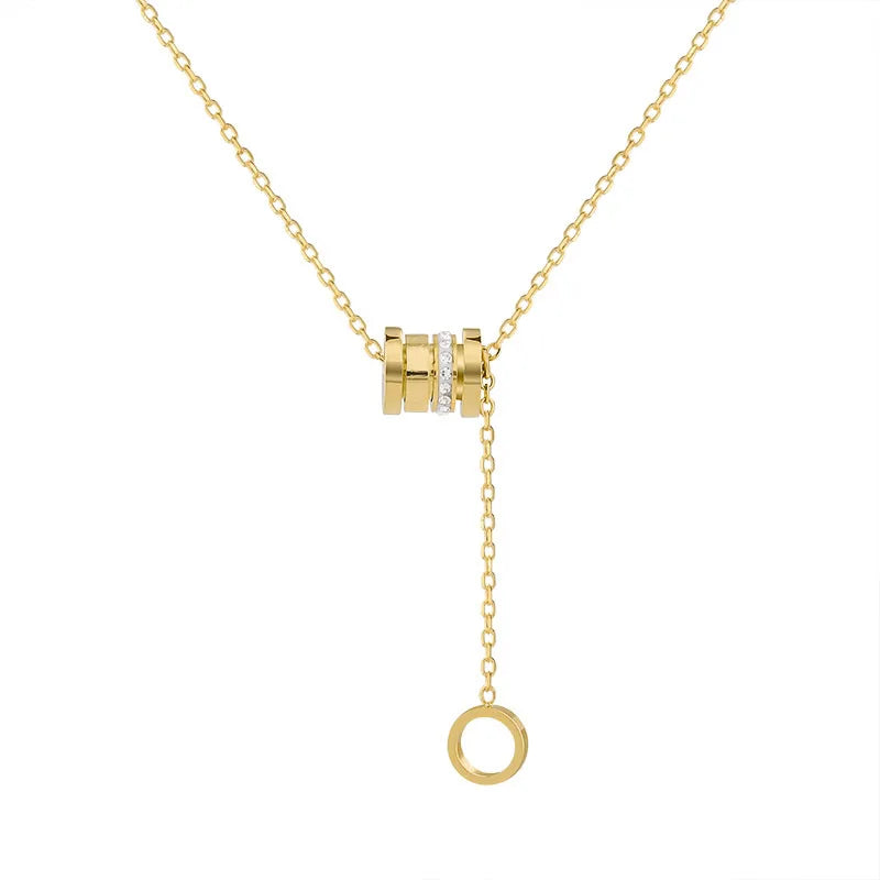 All-over Titanium Steel Banquet Wedding Necklace Versatile Collarbone Chain Titanium Steel Necklace Stainless Steel Pendant
