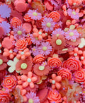 100pcs/bag Mini Sunflower Daisy Rose resin Beads Flat Back Resin Jewelry Decoration Acrylic Plastic Transparent Lucite Beads