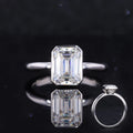 Synthetic Def 6x8mm 1.5carat Emerald Cut Loose Moissanite 10k White Gold Woman