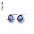 Best Quality Tourmaline Earrings 925 Silver Ear Studs Colorful Treasure Earrings Jewelry Fashion Pendientes JoyerIa