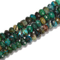 Wholesale Price Natural Azurite Fynchenite Faceted Rondelle 4x6mm 4x7mm 5x8mm Stone Loose Beads for Bracelet Jewelry Making