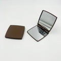Compact Pocket Cosmetic Mirror 1X Magnifying Glass Foldable Chocolate Square Shape Double Sides Soft Touch Plastic Makeup