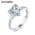 Fine Jewelry 2ct 8*8mm Heart Cut Moissanite Diamond Classic Design Ring 925 Sterling Silver Ring Engagement Wedding for Women