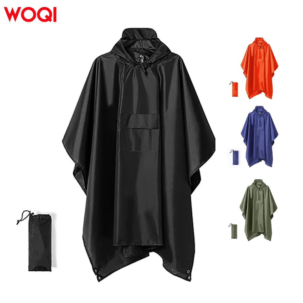 WOQI Hot Selling Multi Color Customizable Logo Outdoor Hiking Travel Daily Adult Waterproof Rain Coat