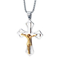 Cross Pendant Necklace Trendy Women Gold Silver Jesus Cross Necklace Male Prayer Necklace Religious Jewelry