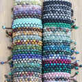YueTong 6mm Natural Stone Beads Double Layers Braided Bracelets Macrame Gemstone Beads Wrap Bracelet Handmade Jewelry Wholesale