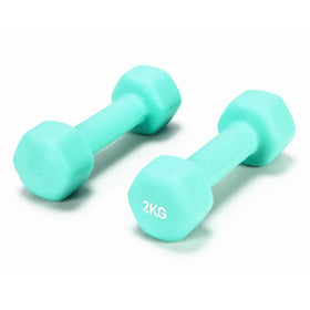 Duolite DLT-418 Cast Iron Neoprene Vinyl Hex Dumbbell Set 1kg-5kg with Rubber Coating Black 1 Pair Free Weights