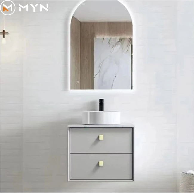 European Style Groove Fluted PVC MDF  Multifunctional  Cabinet Set Modern With Counter Top Sink Bathroom Vanity Cabinets