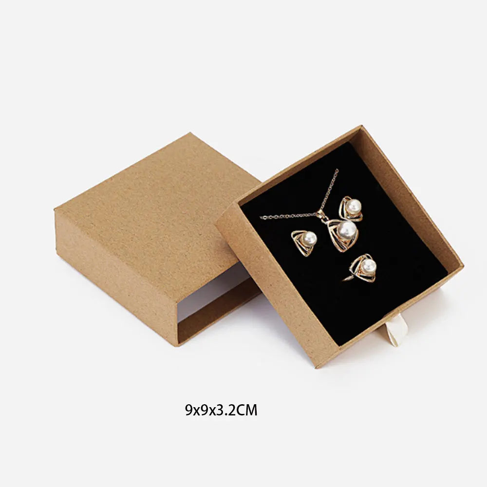 Wholesale Kraft Paper Drawer Boxes for Jewelry Packaging China Manufacturer Supplier