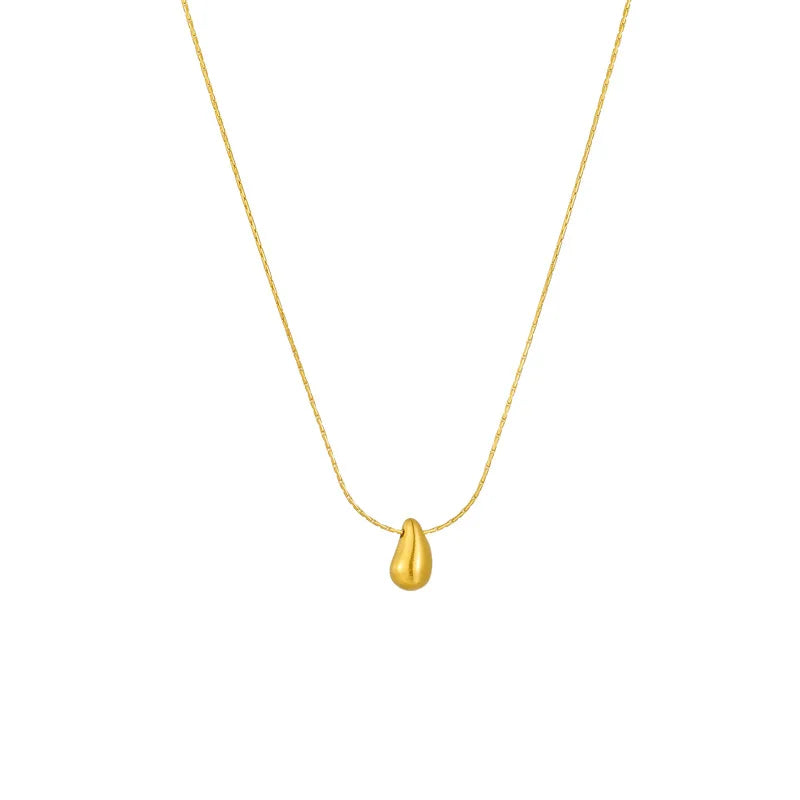 Nabest Women Stainless Steel Minimalist Water Drop Pendant Necklace Jewelry 18k Gold Plated Euramerican Necklace