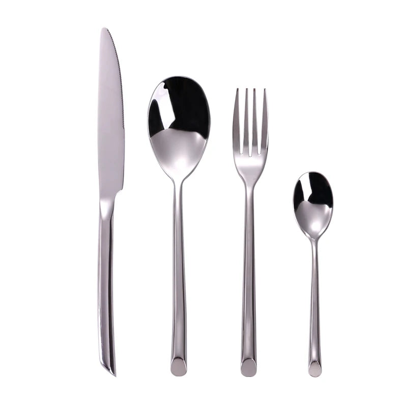 4pcs Stainless Steel Heavy Duty Flatware Set Sliverware Wedding Cutlery Knotted Designer Couverts for Restaurant Cubiertos Spoon