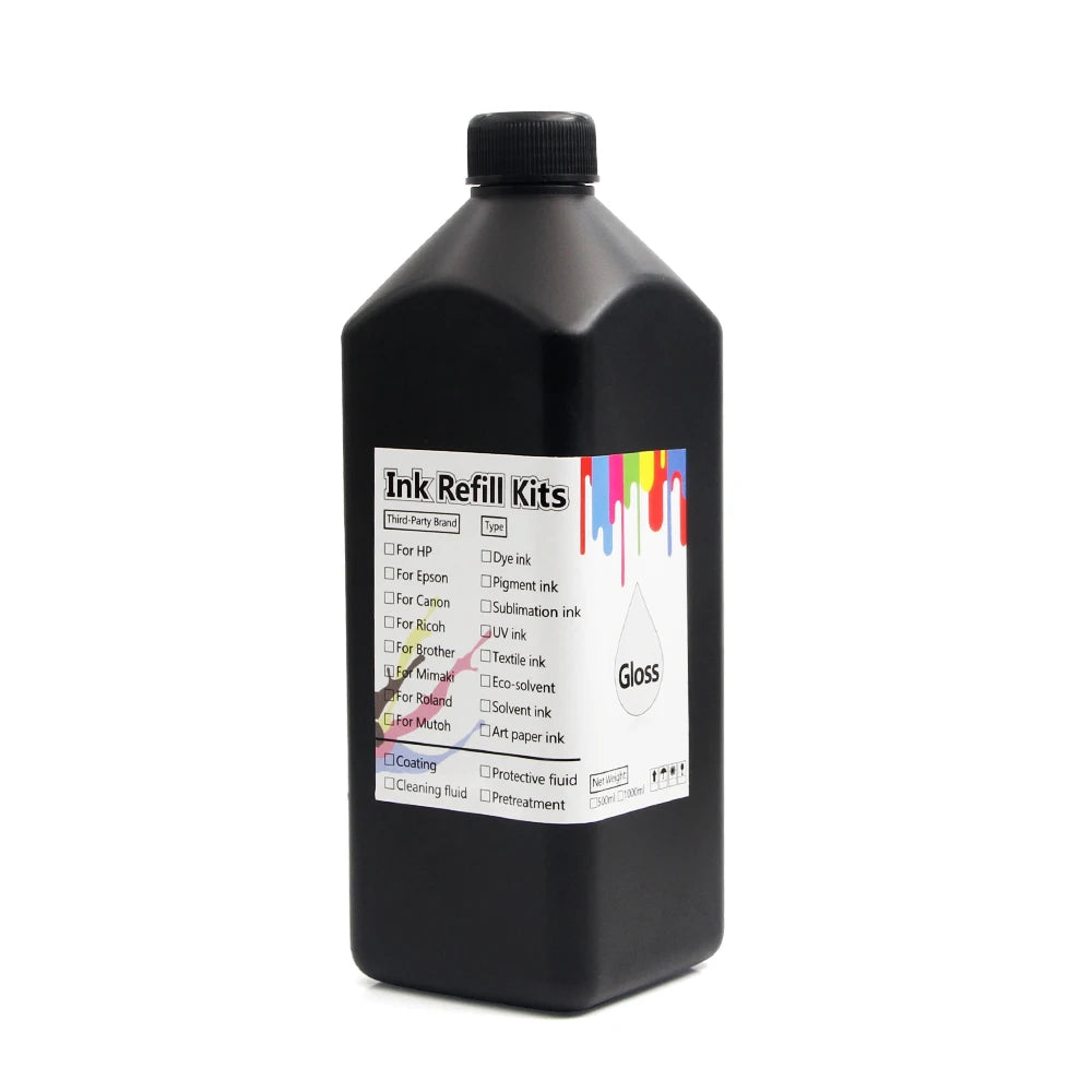 Supercolor 1000ML Price UV Curing Soft Varnish UV Ink for Epson XP600 TX800 L1800 R1390 L805 Printers