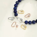 925 Sterling Silver Accessory CZ Zircon Oval Carabiner Clasp for Bracelet and Necklace Making