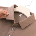 Hot Selling Men's Short Sleeve Hidden Button T-shirt High-grade Fabric Summer Gentleman Uniform Polo Shirt