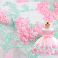 Cute Embroidered Two-sided 3d Flower Lace Tulle Fabric for Girls LT21050