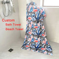 Factory Low Price Summer extra Large Towel Luxury High Quality Sand Free Custom Name Print Cotton Beach Towel Custom logo