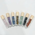 Polished 10ML Crystal Roller Ball Essential Oil Bottle Mixed Crystal Gravel Stone Perfume Bottle