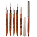 Wholesale 5PCS Nail Art Liner Brushes Wooden Handle Long Striping Fine Drawing Pens Gel Painting Design Tools