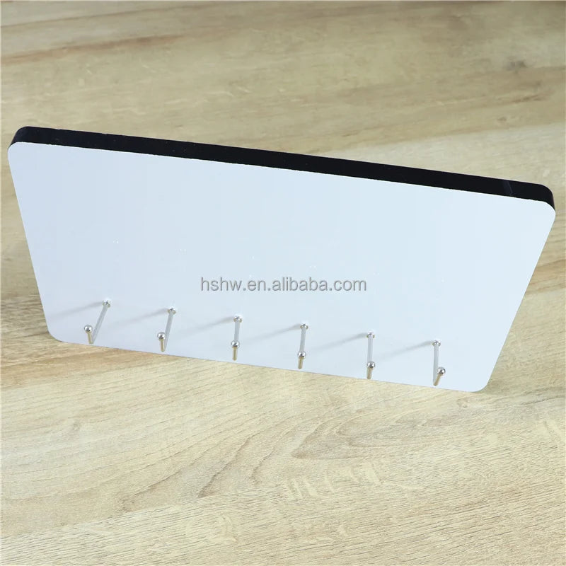 Wholesale 6 Hooks 15mm Thick Printable Door Coat Rack MDF Wood Blank Sublimation Key Hangers