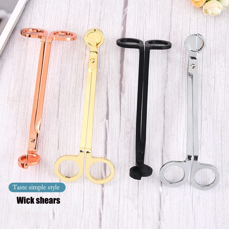 Wholesale Customized Black Wood Candle Accessories Tool Wick Trimmer Set Bulk Custom Cutter Foot Fold Matte Engraved Wick Clips