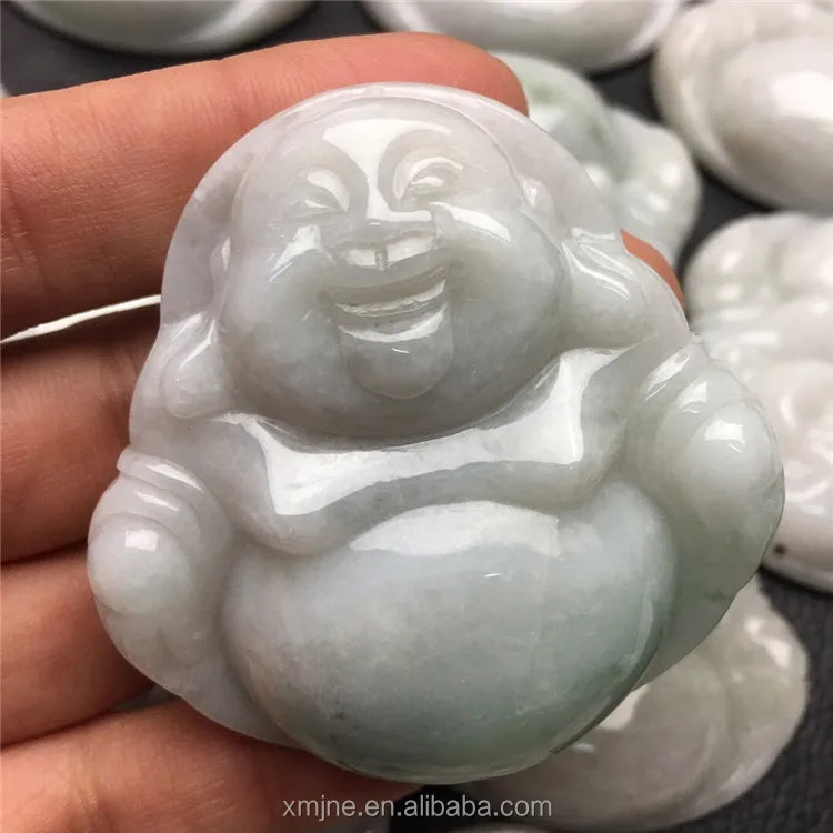 Certified Grade a Myanmar Jadeite  Large Maitreya Buddha Pendant Pendant Jewelry Jade Jewelry Sihui Factory Wholesale