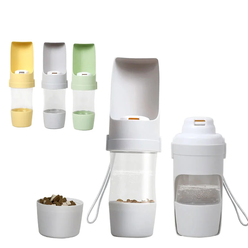 Conveniently Foldable Carry-On Cup for Outdoor Dogs Solid Integrated Water Food Eating Drinking Fountain Made Plastic