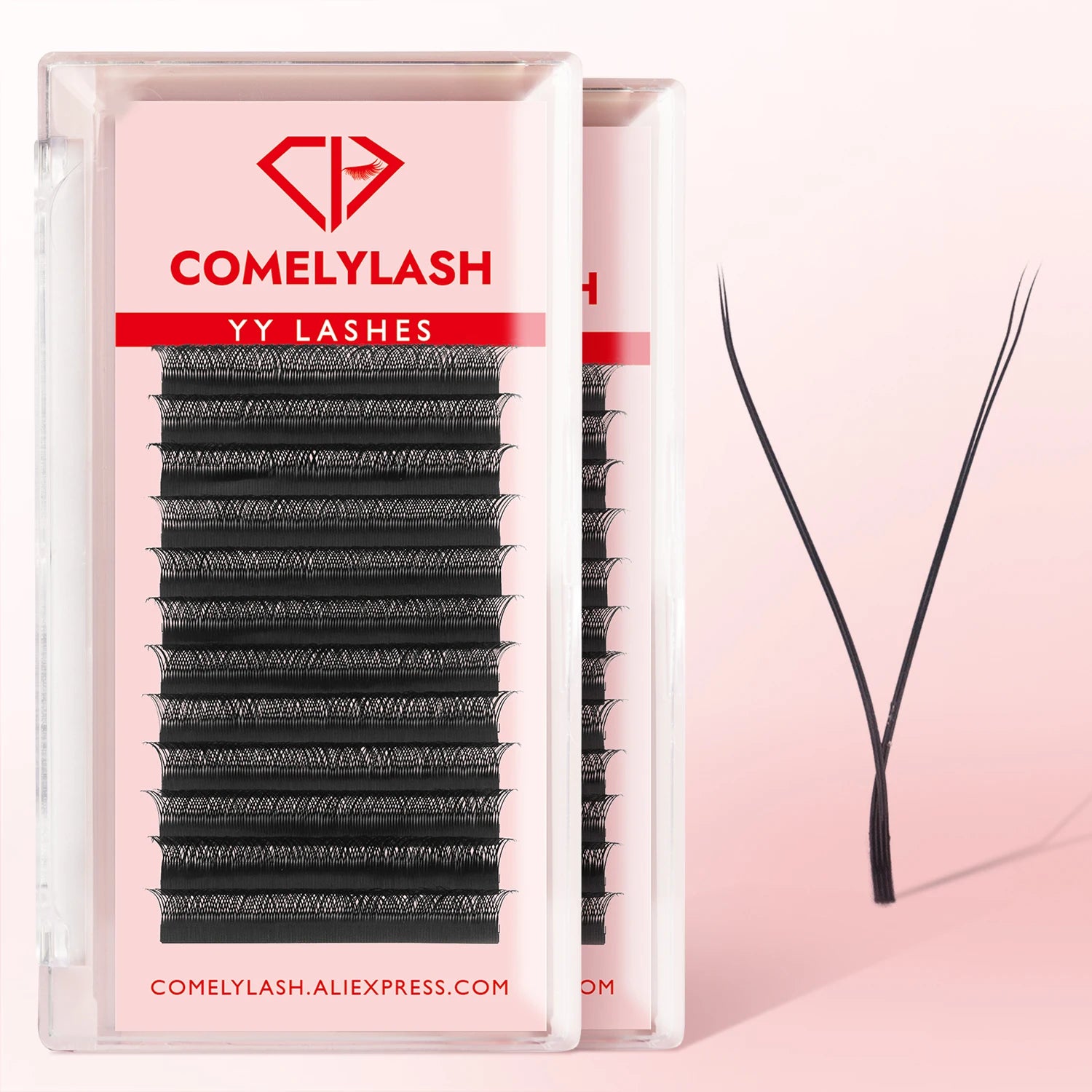 Comelylash Wholesale Customization YY W Shape Lash Extension05 07 C D L Lash Hand-woven Clover  YY Lash