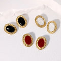 Beimai OEM Stud Earrings Light Luxury French 18K Gold-plated Vintage Stainless Steel Stud Earrings