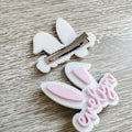 Qiuhan OEM/ODM Easter Hair Clip Bunny Ear Shaped Acrylic Personalized Name Hair Clip