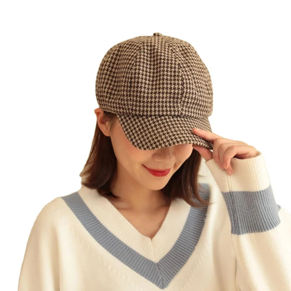 Herringbone Beret Newsboy Cap Gatsby for Peaky Blinders Bakerboy Hat Factory MOQ 50pcs Common Fabric Feature