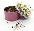Colorful Glass Head Sewing Pins with Pumpkin Pin Storage Box Cushion for DIY Sewing Needle Holder