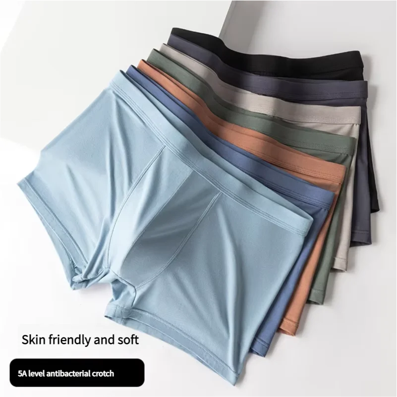 Men's Underwear Skin Soft Comfortable Breathable Mid Waist Plus Size Flat Corner Pants Four Corner Waistband for  Men and Youth