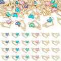 Rhinestone Enamel Connector Charms Mix Styles Butterfly Heart Teardrop Links Charms Bracelet Jewelry Connectors