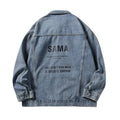 Men's High Street Casual Baseball Jacket Loose Fit Denim with Front Logo Thin Varsity Style