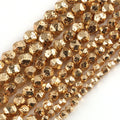 Wholesale 14K Gold Plated Faceted Volcanic Lava Stone Beads 6/8/10/12MM Sizes for Jewelry Making and DIY